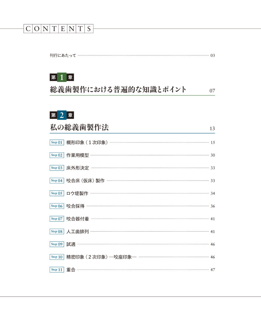 総義歯の病理　基礎と臨床から導き出された総義歯製作法　もくじ