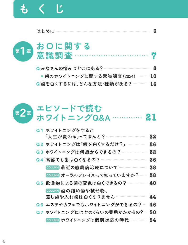 知りたい!ホワイトニング ~エピソードで読み解く医療ホワイトニング~ もくじ
